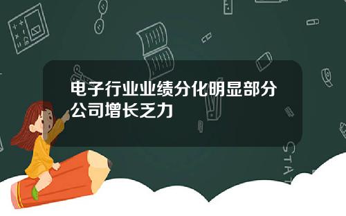 电子行业业绩分化明显部分公司增长乏力