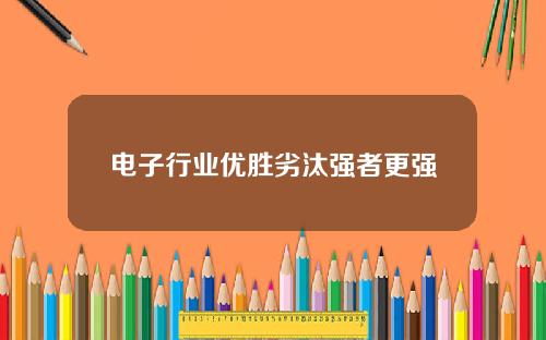 电子行业优胜劣汰强者更强