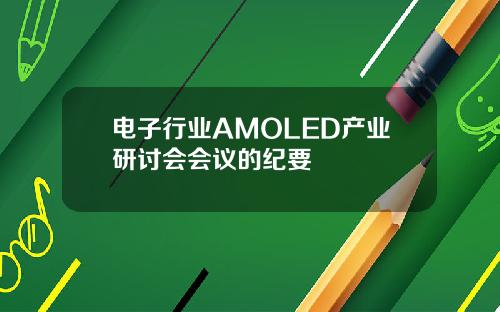 电子行业AMOLED产业研讨会会议的纪要