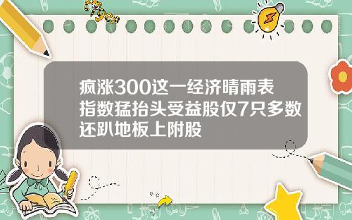 疯涨300这一经济晴雨表指数猛抬头受益股仅7只多数还趴地板上附股