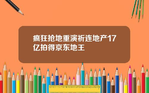 疯狂抢地重演祈连地产17亿拍得京东地王