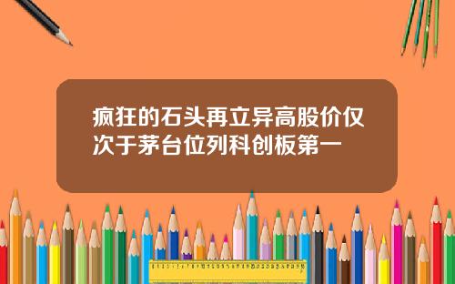 疯狂的石头再立异高股价仅次于茅台位列科创板第一