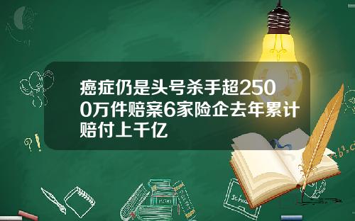 癌症仍是头号杀手超2500万件赔案6家险企去年累计赔付上千亿