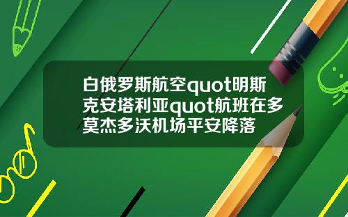 白俄罗斯航空quot明斯克安塔利亚quot航班在多莫杰多沃机场平安降落
