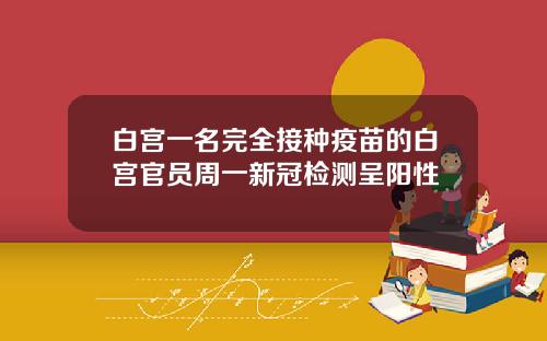 白宫一名完全接种疫苗的白宫官员周一新冠检测呈阳性