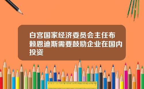 白宫国家经济委员会主任布赖恩迪斯需要鼓励企业在国内投资