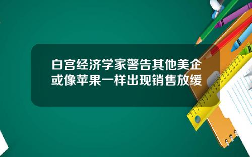 白宫经济学家警告其他美企或像苹果一样出现销售放缓