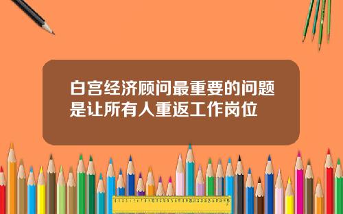 白宫经济顾问最重要的问题是让所有人重返工作岗位