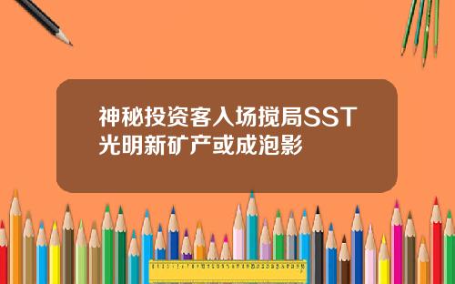神秘投资客入场搅局SST光明新矿产或成泡影