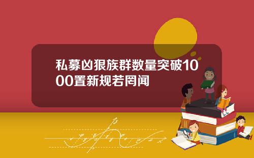 私募凶狠族群数量突破1000置新规若罔闻