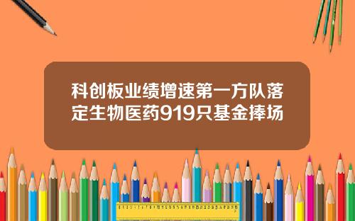 科创板业绩增速第一方队落定生物医药919只基金捧场