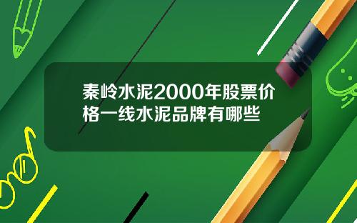 秦岭水泥2000年股票价格一线水泥品牌有哪些