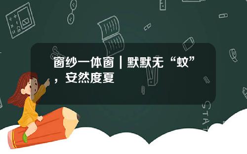 窗纱一体窗|默默无“蚊”,安然度夏