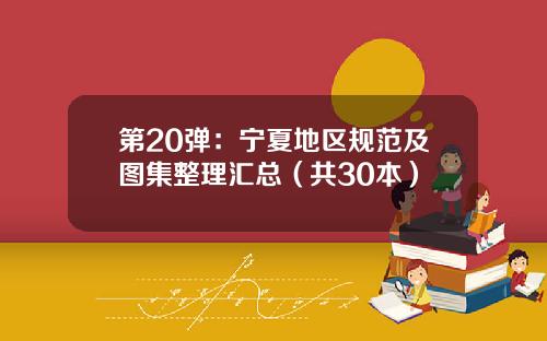 第20弹:宁夏地区规范及图集整理汇总(共30本)