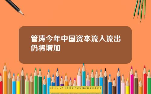 管涛今年中国资本流入流出仍将增加