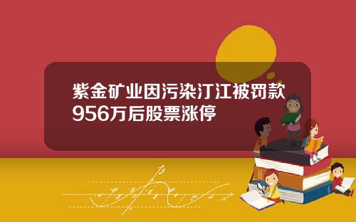 紫金矿业因污染汀江被罚款956万后股票涨停