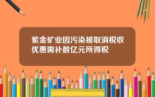 紫金矿业因污染被取消税收优惠需补数亿元所得税