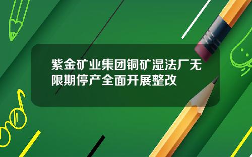 紫金矿业集团铜矿湿法厂无限期停产全面开展整改