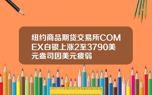 纽约商品期货交易所COMEX白银上涨2至3790美元盎司因美元疲弱