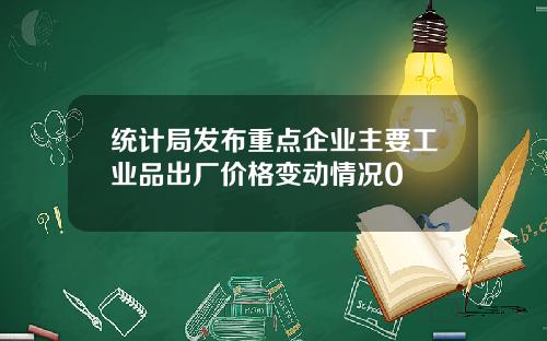 统计局发布重点企业主要工业品出厂价格变动情况0