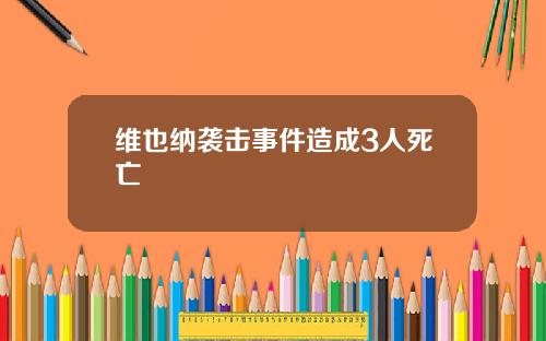 维也纳袭击事件造成3人死亡
