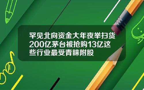 罕见北向资金大年夜举扫货200亿茅台被抢购13亿这些行业最受青睐附股