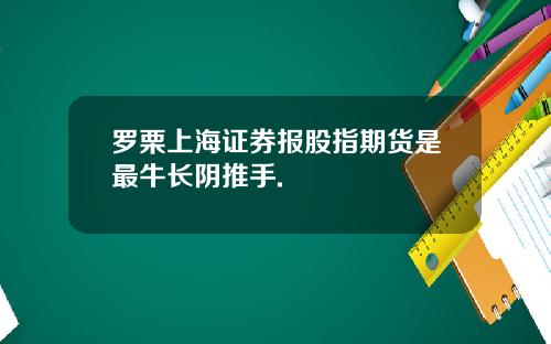 罗栗上海证券报股指期货是最牛长阴推手.