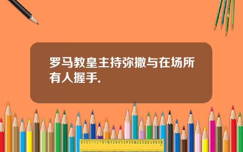 罗马教皇主持弥撒与在场所有人握手.
