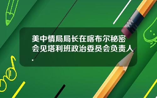 美中情局局长在喀布尔秘密会见塔利班政治委员会负责人.