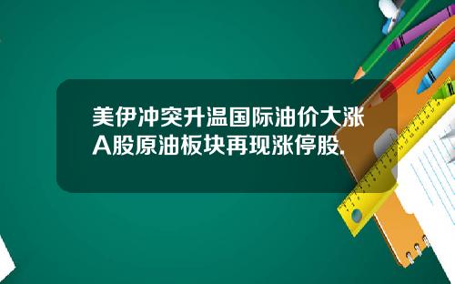 美伊冲突升温国际油价大涨A股原油板块再现涨停股.