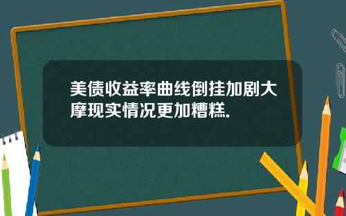 美债收益率曲线倒挂加剧大摩现实情况更加糟糕.