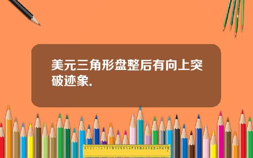 美元三角形盘整后有向上突破迹象.