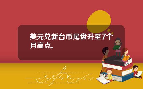 美元兑新台币尾盘升至7个月高点.