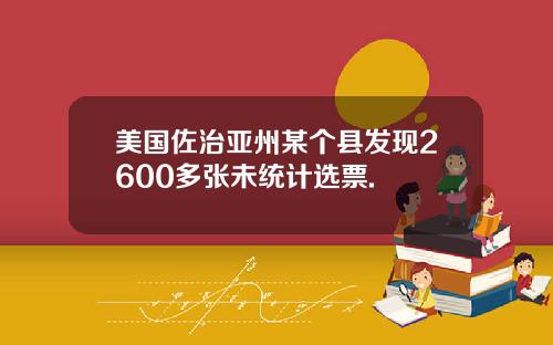 美国佐治亚州某个县发现2600多张未统计选票.