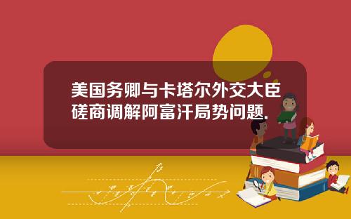 美国务卿与卡塔尔外交大臣磋商调解阿富汗局势问题.