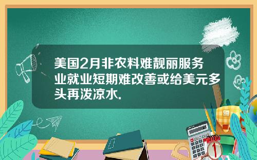 美国2月非农料难靓丽服务业就业短期难改善或给美元多头再泼凉水.