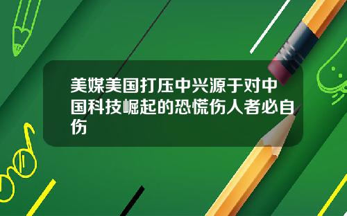 美媒美国打压中兴源于对中国科技崛起的恐慌伤人者必自伤