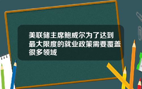 美联储主席鲍威尔为了达到最大限度的就业政策需要覆盖很多领域