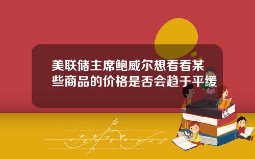 美联储主席鲍威尔想看看某些商品的价格是否会趋于平缓