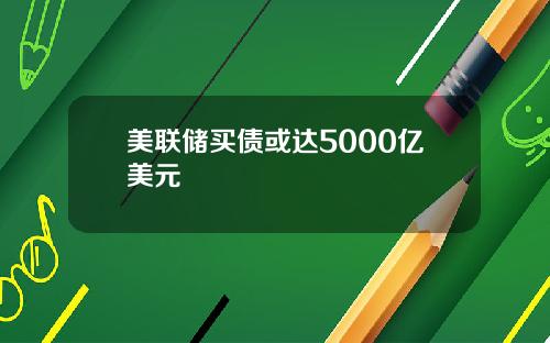 美联储买债或达5000亿美元