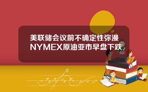 美联储会议前不确定性弥漫NYMEX原油亚市早盘下跌