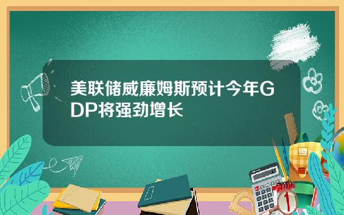美联储威廉姆斯预计今年GDP将强劲增长