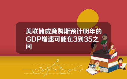 美联储威廉姆斯预计明年的GDP增速可能在3到35之间