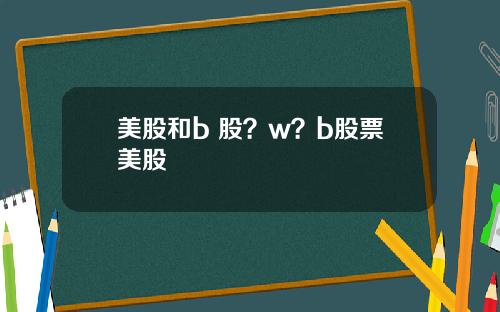 美股和b 股?w?b股票美股