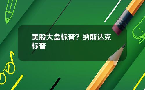 美股大盘标普?纳斯达克 标普