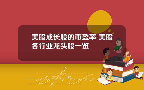 美股成长股的市盈率 美股各行业龙头股一览