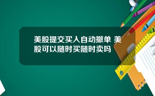 美股提交买入自动撤单 美股可以随时买随时卖吗