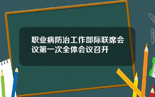 职业病防治工作部际联席会议第一次全体会议召开