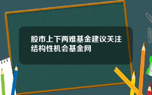 股市上下两难基金建议关注结构性机会基金网