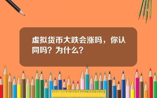 虚拟货币大跌会涨吗,你认同吗?为什么?